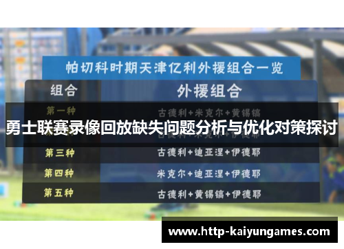 勇士联赛录像回放缺失问题分析与优化对策探讨