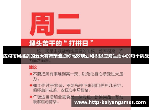 应对每周挑战的五大有效策略助你高效规划和积极应对生活中的每个挑战