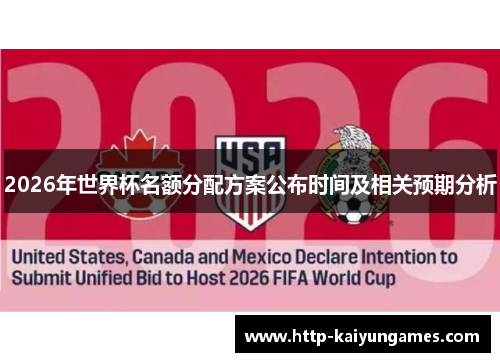 2026年世界杯名额分配方案公布时间及相关预期分析