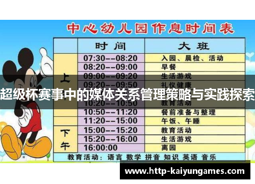 超级杯赛事中的媒体关系管理策略与实践探索